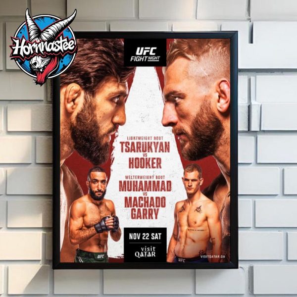 UFC Fight Night Lightweight Bout Tsarukyan vs Hooker Welterweight Bout Muhammad vs Machado Garry On November 22 2025 Poster Canvas Decor