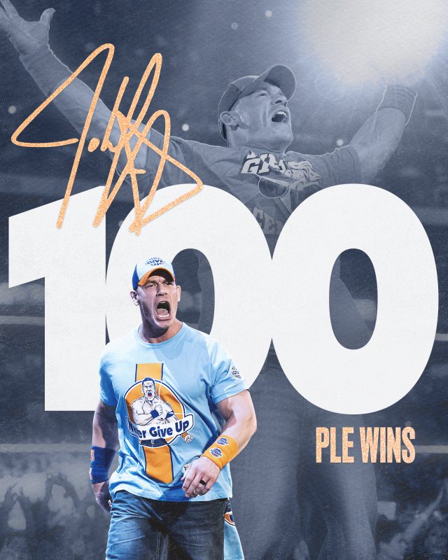 WWE Crown Jewel John Cena Make History 100 PLE Wins Signature