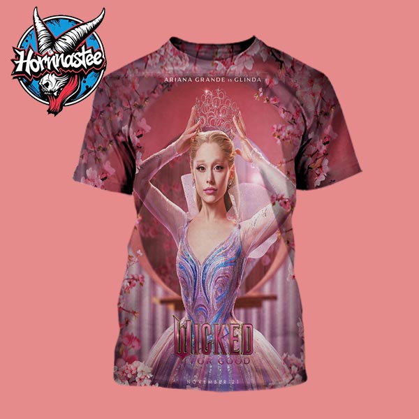 Wicked For Good Character Poster Ariana Grande In Glinda All Over Print Shirt Wicked For Good Character Poster Ariana Grande In Glinda All Over Print Shirt