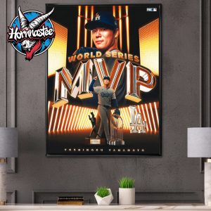 Celebrates Yoshinobu Yamamoto Is The 2025 World Series MVP Poster Canvas Decor