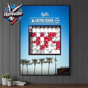 Cincinnati Reds Official Spring Training Schedule 2026 Cactus League Poster Canvas Decor