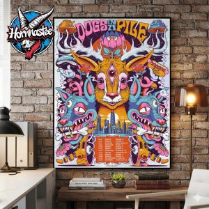 Dog In A Pile Midwest Tour Art By By Chris Gipple Schedule Tour Dates Autumn 2025 Poster Canvas Decor