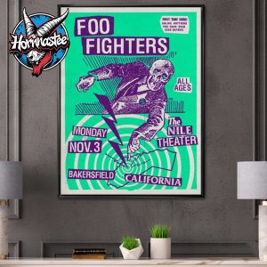 Foo Fighters Bakersfield Show At The Nile Theater On November 3 2025 California Poster Canvas Decor