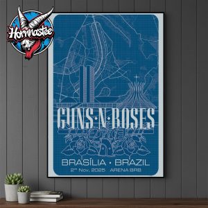Guns N Roses Brasilia Brazil Exclusive Poster At Arena Mane Garrincha On November 2 2025 Brazil Poster Canvas Decor