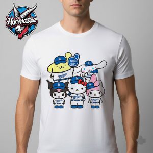 Hello Kitty x Los Angeles Dodgers MLB World Series 2025 Champions Back To Back Sanrio x Dodgers Unisex T Shirt