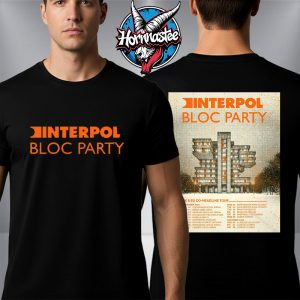 Interpol x Bloc Party UK EU Co Headline Tour 2026 Schedule Tour Dates Unisex T Shirt Two Sided