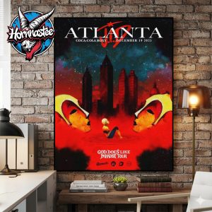 JID God Does Like Paradise Tour 2025 Atlanta Poster Show On December 19 2025 At Coca Cola Roxy Poster Canvas Decor
