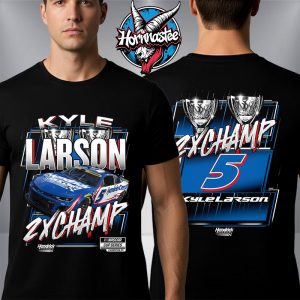 Kyle Larson Hendrick Motorsports Team Collection 2X Champ NASCAR Cup Series Champion 2025 Unisex T Shirt Two Sided