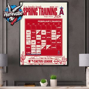 Los Angeles Angels Spring Training 2026 Official Schedule Cactus League Poster Canvas Decor