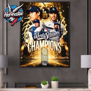 MLB Los Angeles Dodgers Back To Back Wins World Series 2025 Champions Poster Canvas Decor