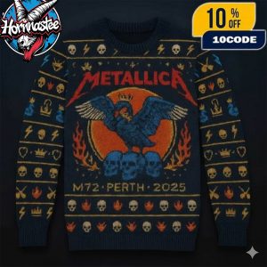 Metallica M72 Perth The ANZ Shows World Tour On November 1 2025 At Optus Stadium Australia Artwork By Ben Brown Metallica Ugly Sweater