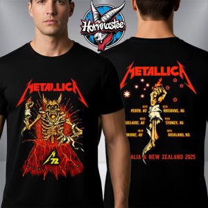 Metallica M72 World Tour Australia And New Zealand 2025 Schedule Tour Dates Fan Made Unisex T Shirt Two Sided