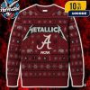 Metallica x Texas A&M Aggies Maroon Cream Knitted Crew Neck Fair Isle Metallica x NCAA Ugly Christmas Sweater