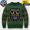 Metallica x Notre Dame Fighting Irish Metal Band Navy Gold Knit Holiday Metallica x NCAA Ugly Christmas Sweater