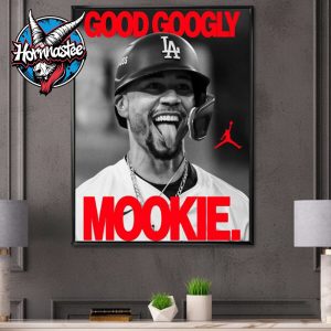 Mookie Betts Good Googly Poster Jordan Celebrate Dodgers MLB 2025 World Series Champions Poster Canvas Decor