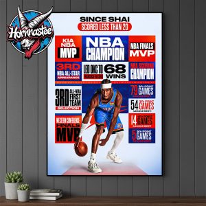 Shai Gilgeous Alexander OKC Thunder Wins All Achievements Career Poster Canvas Decor