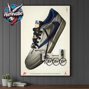 Travis Scott x Fragment x Air Jordan 1 Low OG Poster Canvas Decor